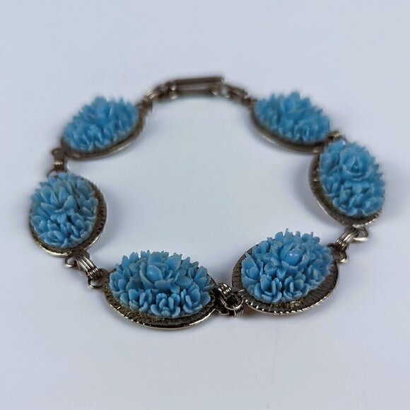 Blue Flower Silver Bracelet - Picture 2 of 5